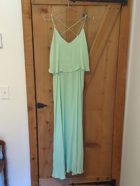 Zara Mint Green Strappy Layered Maxi Dress